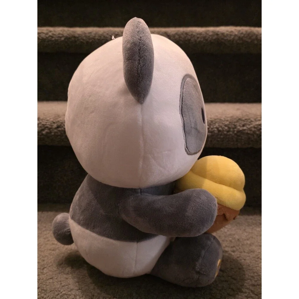 Anirollz 14”  Grey/white Panda With Lemon Cupcake - Cute For Birthday